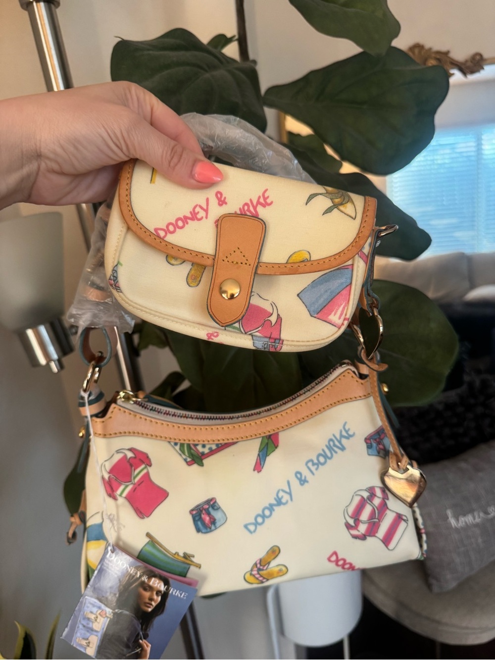 NWT- Dooney & Bourke - Miami Themed- Mini East/West Slouch and Pouch